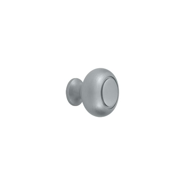 KR119U26D Round Groove Knob Brushed Chrome, 10PK